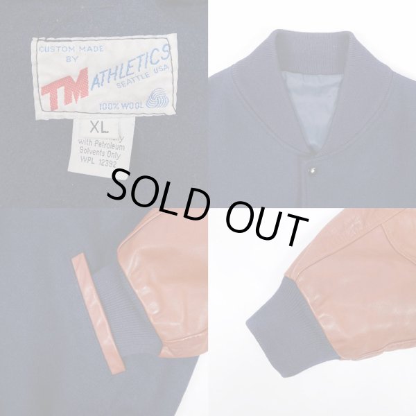 画像3: 80's TM ATHLETICS レザー切り替え スタジャン "MADE IN USA" (3)