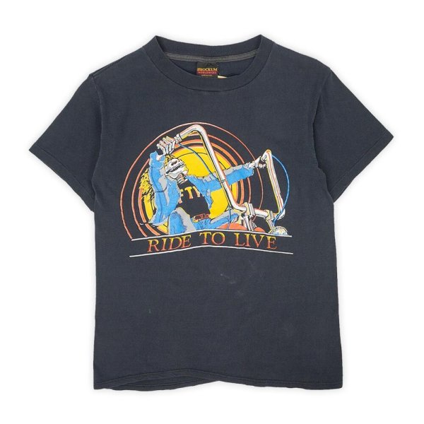 画像1: 90's FRISCO'S Custum Cycles 両面プリントTシャツ "MADE IN USA / BROCKUM Body" (1)