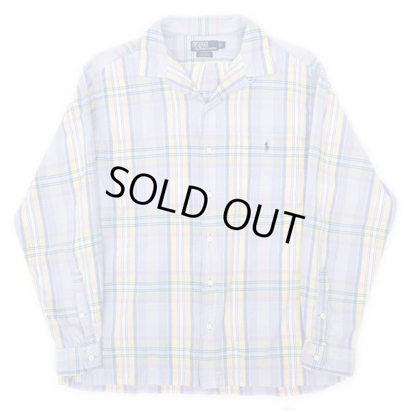 90's Polo Ralph Lauren L/S オープンカラーシャツ "CALDWELL"mtp03092002503570