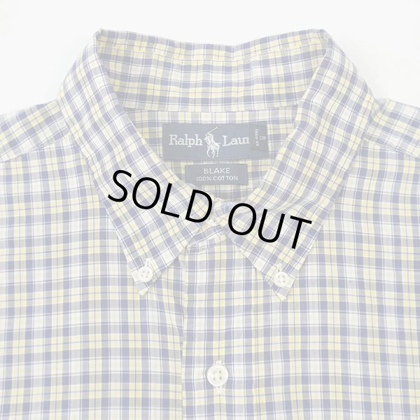 画像3: 90's Polo Ralph Lauren S/S ボタンダウンシャツ "BLAKE / NAVY Plaid" (3)