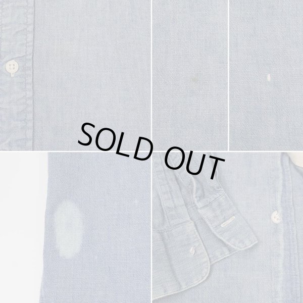 画像4: 90's RRL バンドカラー シャンブレーシャツ "三ツ星タグ" (4)