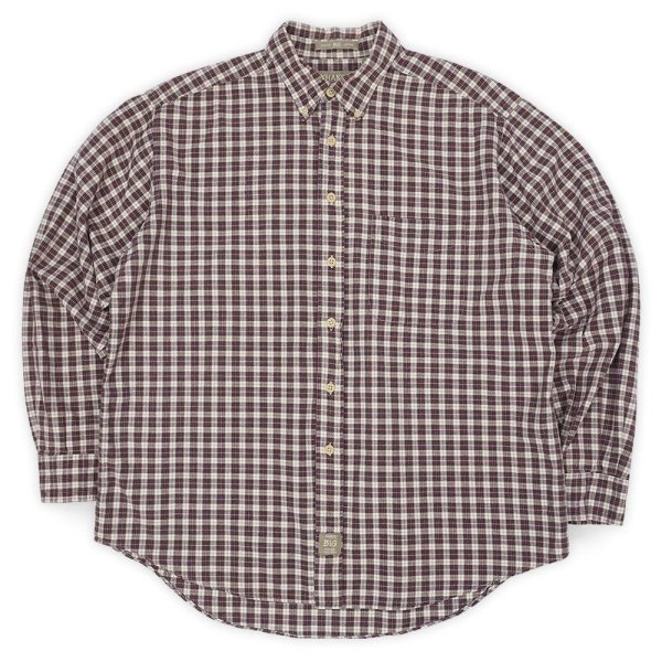 画像1: 90's KHAKI'S by ARROW ボタンダウンシャツ "BIG OXFORD / BURGUNDY PLAID" (1)