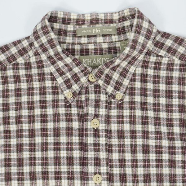 画像3: 90's KHAKI'S by ARROW ボタンダウンシャツ "BIG OXFORD / BURGUNDY PLAID" (3)