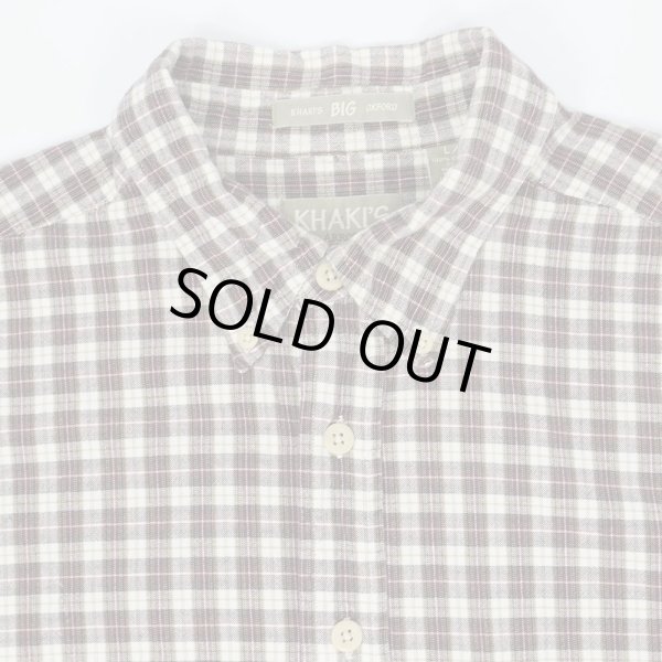 画像3: 90's KHAKI'S by ARROW ボタンダウンシャツ "BIG OXFORD / BURGUNDY PLAID" (3)