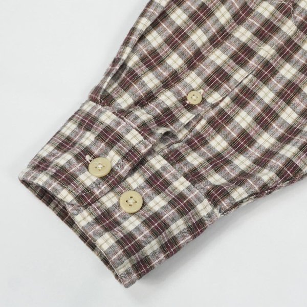 画像4: 90's KHAKI'S by ARROW ボタンダウンシャツ "BIG OXFORD / BURGUNDY PLAID" (4)