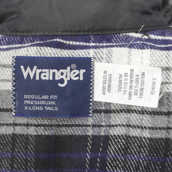画像2: 90's Wrangler 70268MW ヘビーネル ウエスタンシャツ "DEADSTOCK" (2)