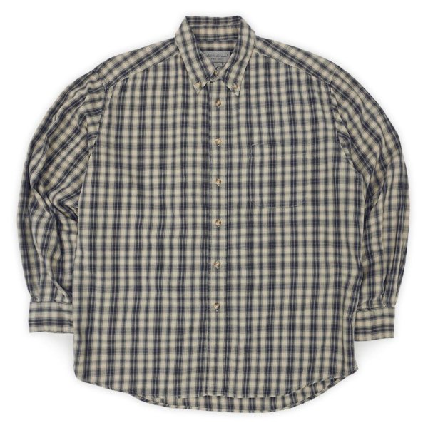 画像1: 00's Eddie Buaer フランネル ボタンダウンシャツ "Black Plaid" (1)