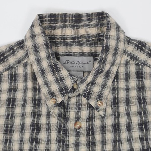 画像3: 00's Eddie Buaer フランネル ボタンダウンシャツ "Black Plaid" (3)