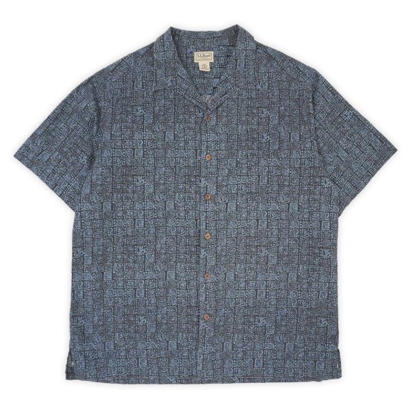 画像1: 00's L.L.Bean S/S 総柄 オープンカラーシャツ 【7】 (1)