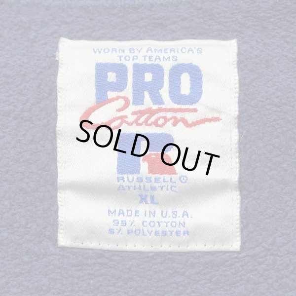 画像2: 90's RUSSELL リバースウィーブタイプ ブランクスウェット "FADE NAVY / MADE IN USA" (2)