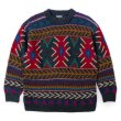 画像1: 90's LANDS’ END ネイティブ柄 ウールニット “HAND KNIT” (1)