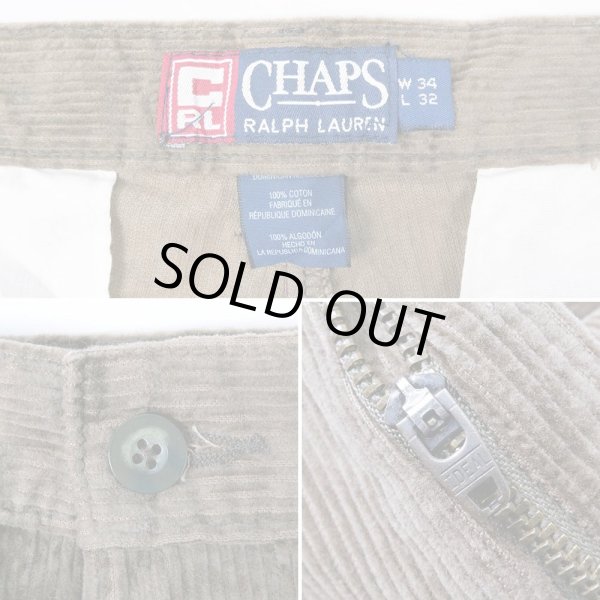 画像4: 90's CHAPS Ralph Lauren 2タック 太畝コーデュロイパンツ "DEADSTOCK / W34 L32" (4)