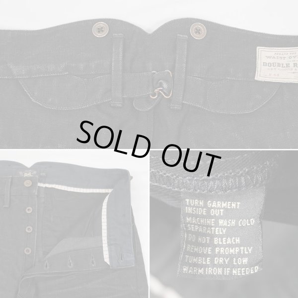 画像4: 00's RRL バックルバック ブラックデニムワークパンツ (4)