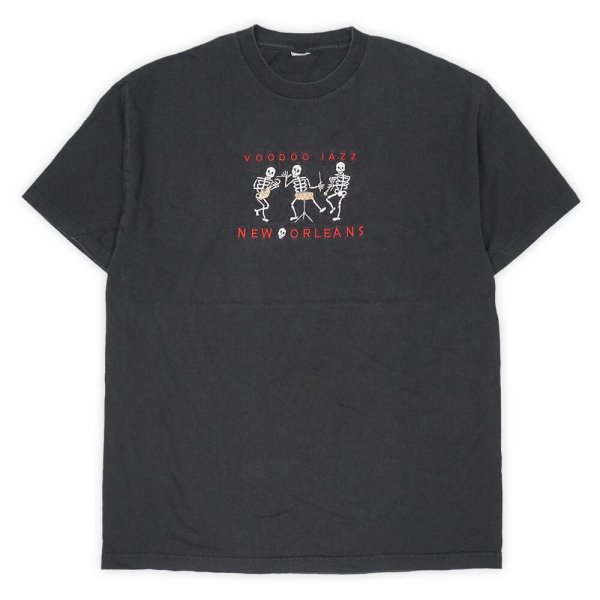 画像1: Early 00's VOODOO JAZZ NEW ORLEANS ロゴ刺繍Tシャツ (1)