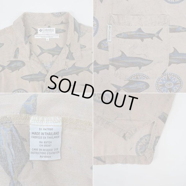 画像4: Early 00's Columbia S/S 総柄 オープンカラーシャツ (4)