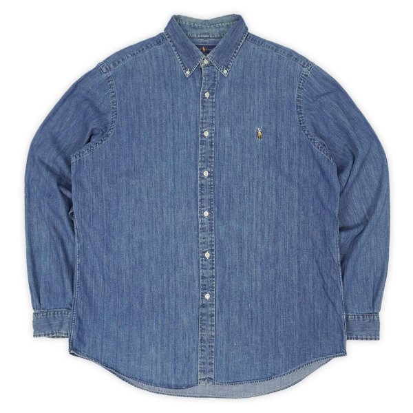 画像1: 00's Polo Ralph Lauren デニムボタンダウンシャツ (1)