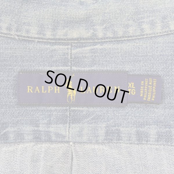 画像2: 00's Polo Ralph Lauren デニムボタンダウンシャツ (2)