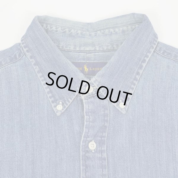 画像3: 00's Polo Ralph Lauren デニムボタンダウンシャツ (3)