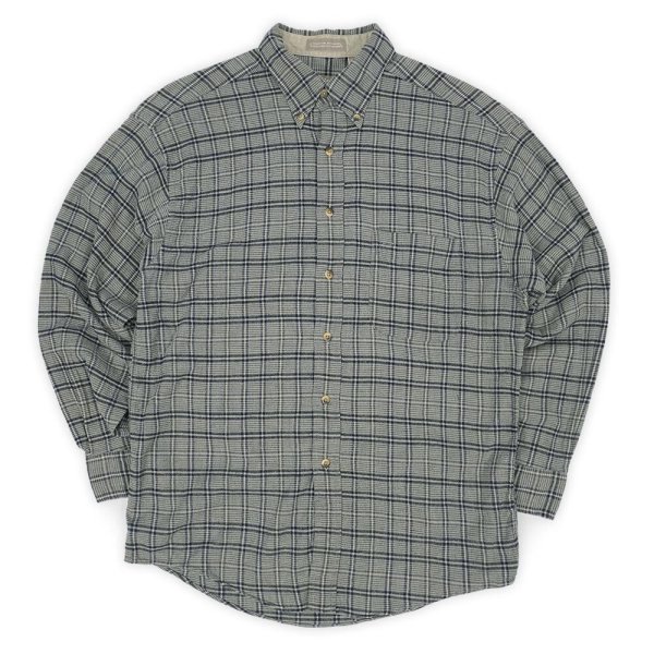 画像1: 90's KHAKI'S by ARROW ボタンダウンシャツ "COTTON × RAYON / GRAY PLAID" (1)