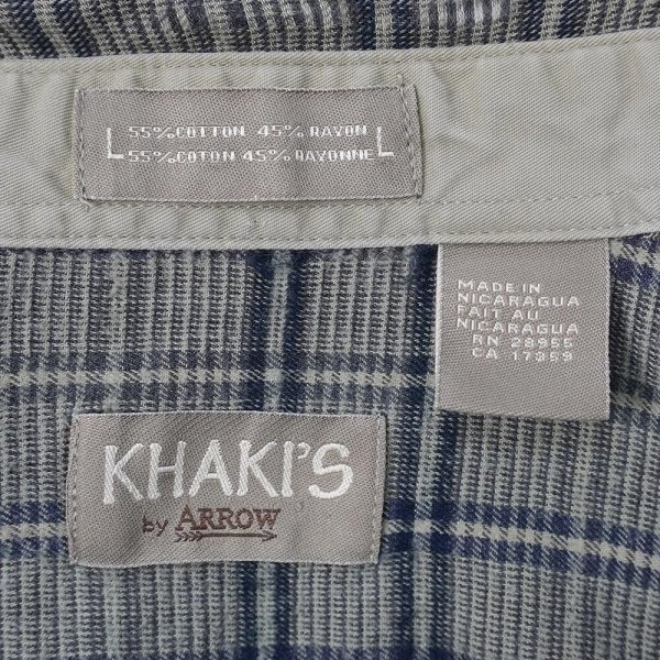画像2: 90's KHAKI'S by ARROW ボタンダウンシャツ "COTTON × RAYON / GRAY PLAID" (2)