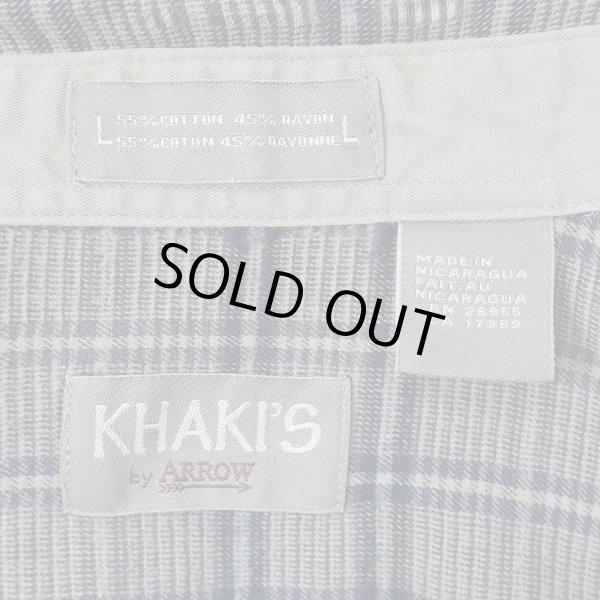 画像2: 90's KHAKI'S by ARROW ボタンダウンシャツ "COTTON × RAYON / GRAY PLAID" (2)