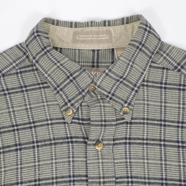 画像3: 90's KHAKI'S by ARROW ボタンダウンシャツ "COTTON × RAYON / GRAY PLAID" (3)