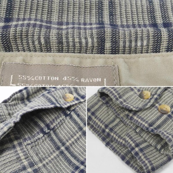 画像5: 90's KHAKI'S by ARROW ボタンダウンシャツ "COTTON × RAYON / GRAY PLAID" (5)