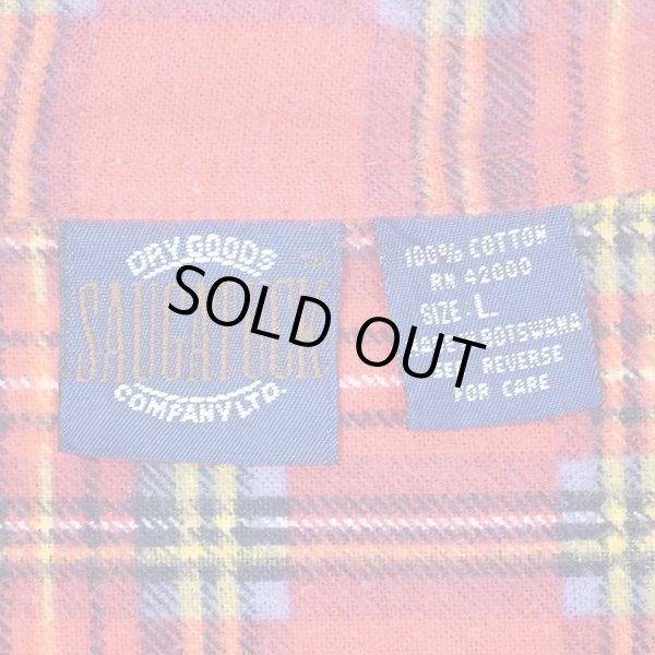 画像2: 90's SAUGATUCK プリントネルシャツ "Red Plaid" (2)