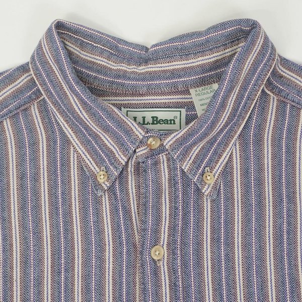 画像3: 90's L.L.Bean マルチストライプ柄 ボタンダウンシャツ "MADE IN USA" (3)