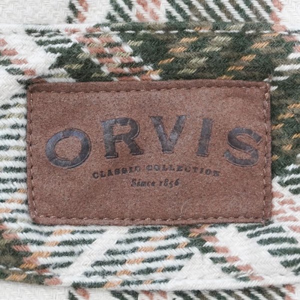 画像2: 00's ORVIS ヘビーネルシャツ “Olive Plaid” (2)