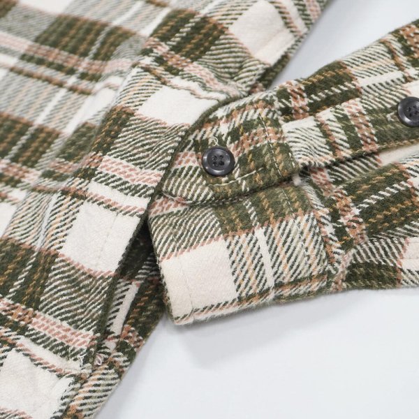 画像4: 00's ORVIS ヘビーネルシャツ “Olive Plaid” (4)