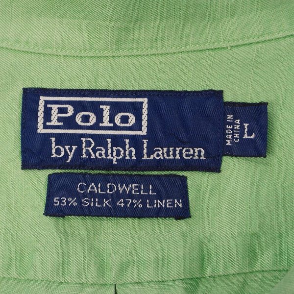 画像2: 90's Polo Ralph Lauren S/S オープンカラーシャツ "CALDWELL / SILK×LINEN" (2)