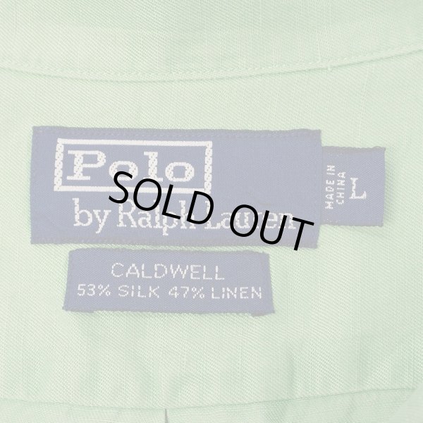 画像2: 90's Polo Ralph Lauren S/S オープンカラーシャツ "CALDWELL / SILK×LINEN" (2)