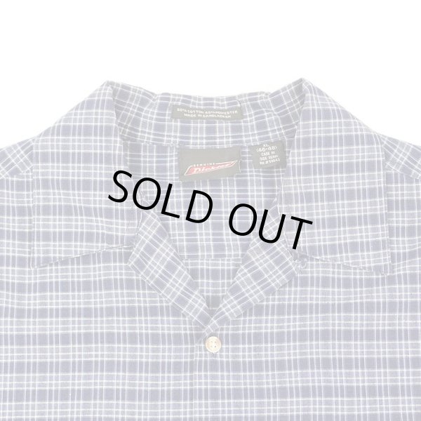 画像3: 00's Dickies S/S オープンカラーシャツ "Navy Plaid" (3)
