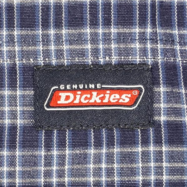 画像4: 00's Dickies S/S オープンカラーシャツ "Navy Plaid" (4)