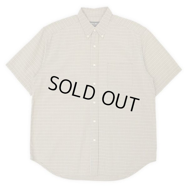 画像1: 00's Eddie Bauer S/S シアサッカーボタンダウンシャツ "Beige Plaid" (1)