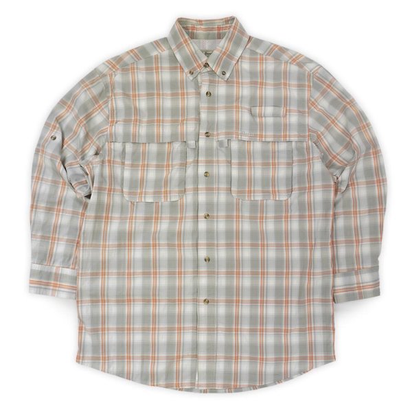 画像1: 00's L.L.Bean ナイロンフィールドシャツ "Gray Ombre Plaid" (1)