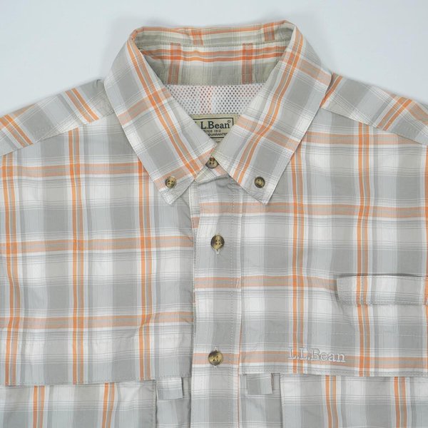 画像3: 00's L.L.Bean ナイロンフィールドシャツ "Gray Ombre Plaid" (3)