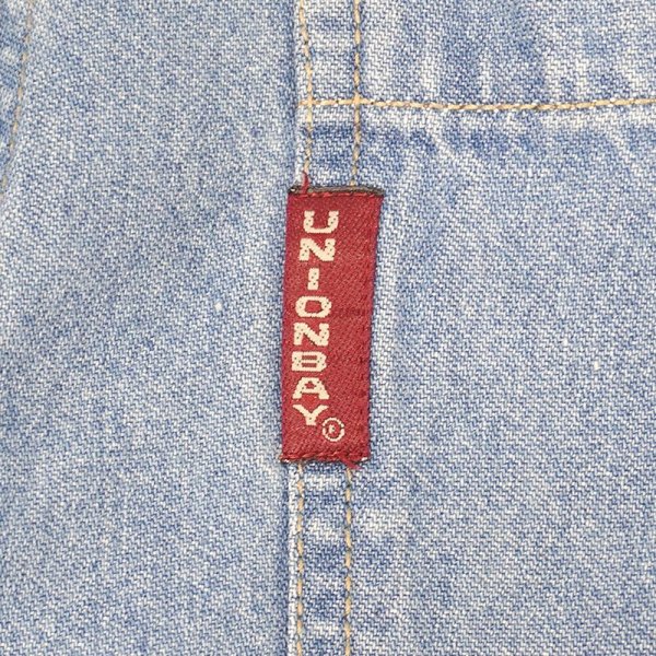 画像3: 90's UNION BAY デニムフーディーシャツ (3)