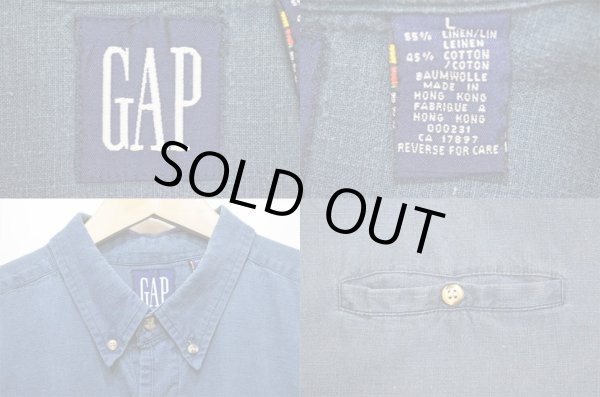画像3: 90's OLD GAP S/S ボタンダウンシャツ “LINEN × COTTON” (3)