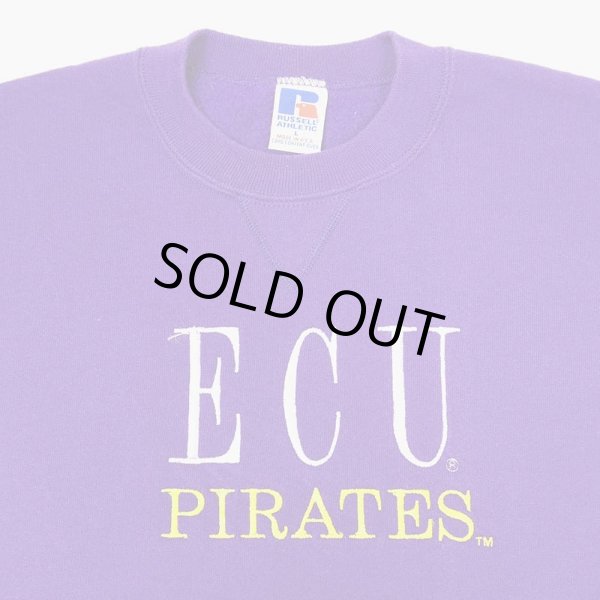 画像2: 90's RUSSELL カレッジロゴ刺繍 スウェット “MADE IN USA” (2)