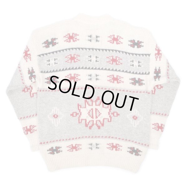 画像2: 90's Woolrich ネイティブ柄 ウールニット (2)