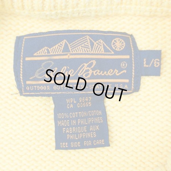 画像2: 90's Eddie Bauer コットンニット “Yellow” (2)