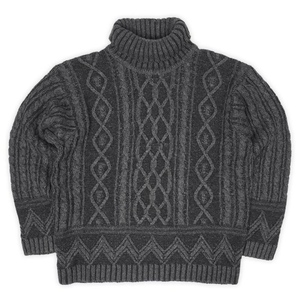 画像1: 90's ST JOHN'S BAY ケーブル編み タートルネックニット (1)