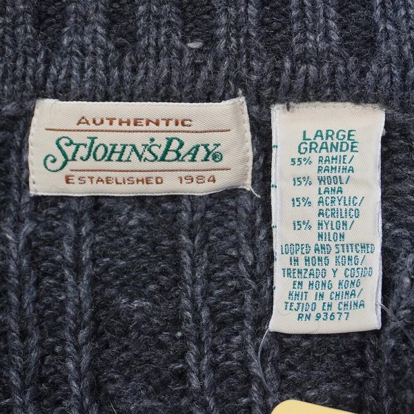 画像2: 90's ST JOHN'S BAY ケーブル編み タートルネックニット (2)