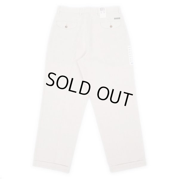 画像2: 90's DOCKERS 2タック リネントラウザー “DEADSTOCK” (2)