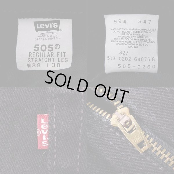 画像4: Early 00's Levi's 505 ブラックデニムパンツ “W38 L30 / MADE IN USA” (4)