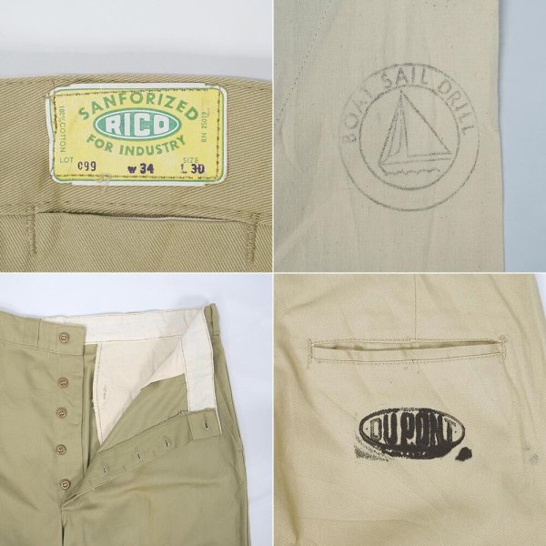 画像3: 50's RICO チノツイル ワークパンツ "DEADSTOCK / W34 L30" (3)