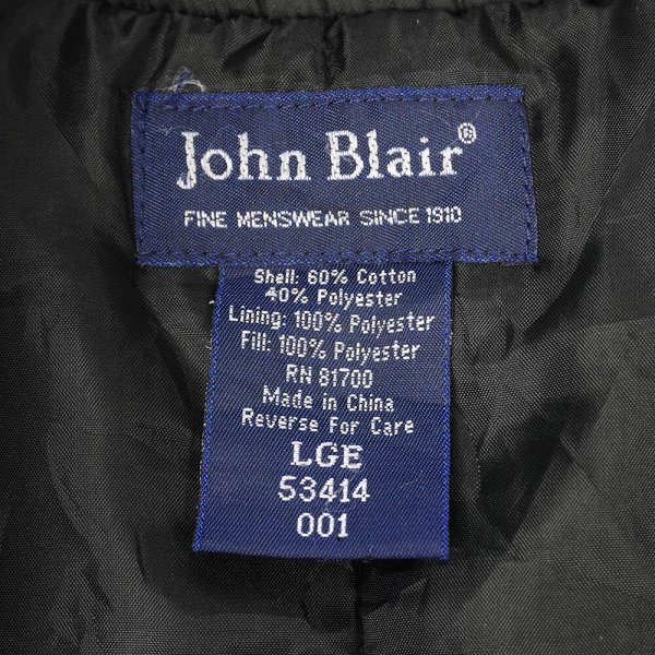 画像2: 90's John Blair パデッド キャップショルダージャケット "BLACK” (2)