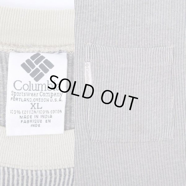 画像2: 90's Columbia ストライプ柄 L/S ポケットTシャツ (2)